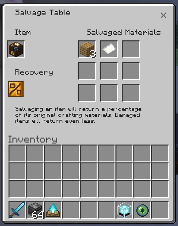 A Cartography Table previewed in the Salvage Table