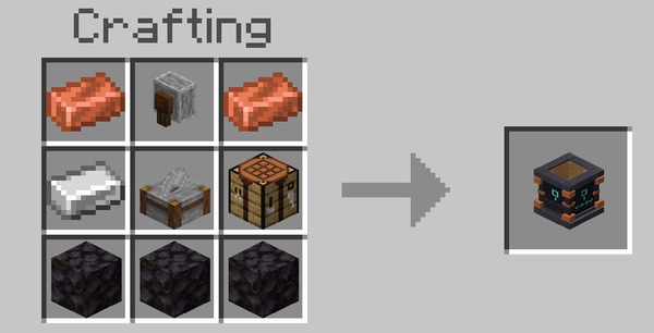The Salvage Table crafting recipe in a Crafting Table