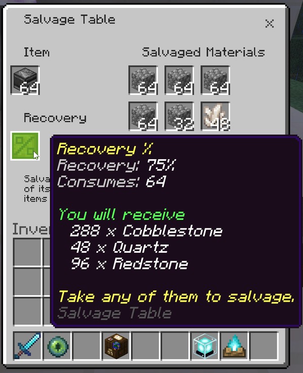 The Salvage Table Menu