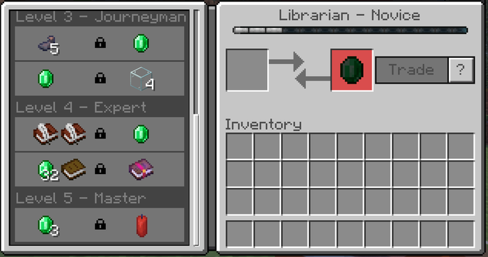 Later librarian tiers displayed through Master