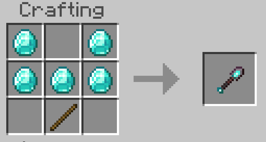The Diamond Excavator recipe: five diamonds and one stick