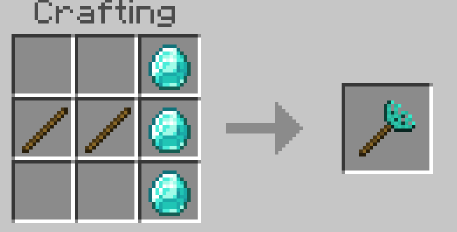 The Diamond Seeder Rake recipe: three diamonds down the right column and two sticks