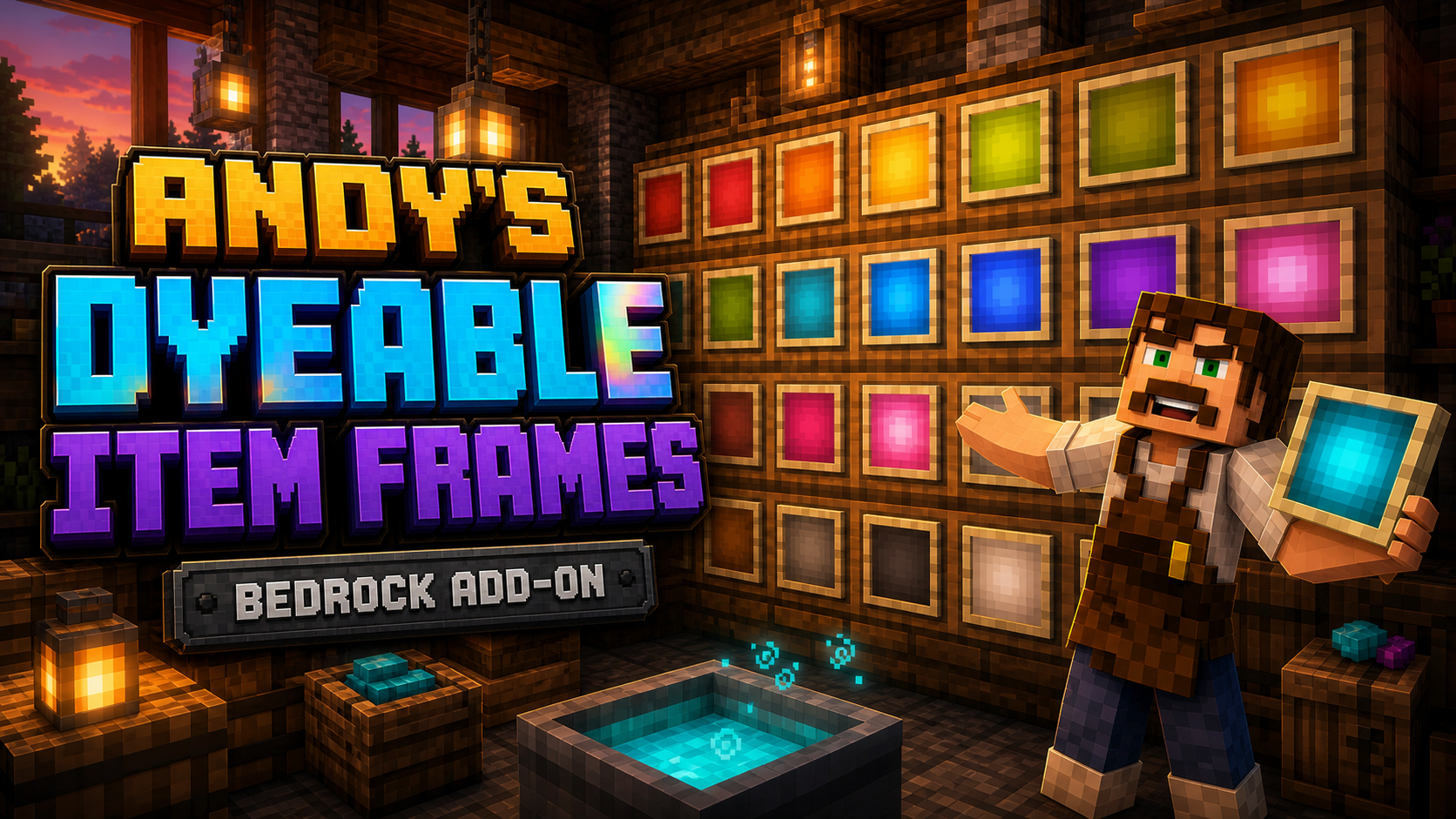 Andy's Dyeable Item Frames - item frames in every dye color