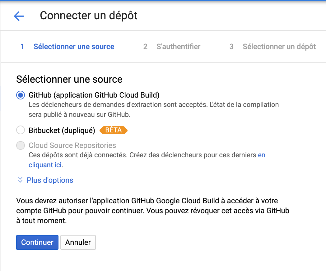 Cloud Build Connect Step 1