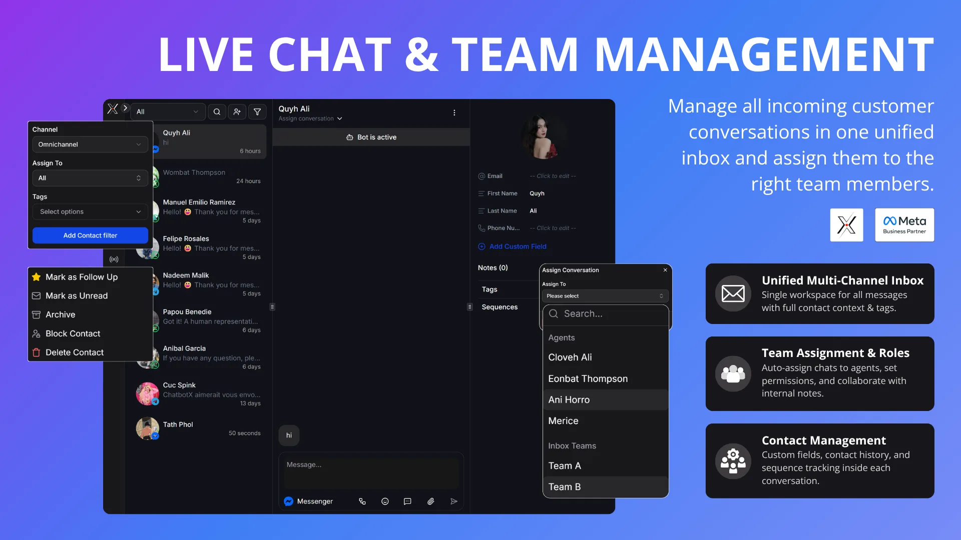 Live Chat and Team