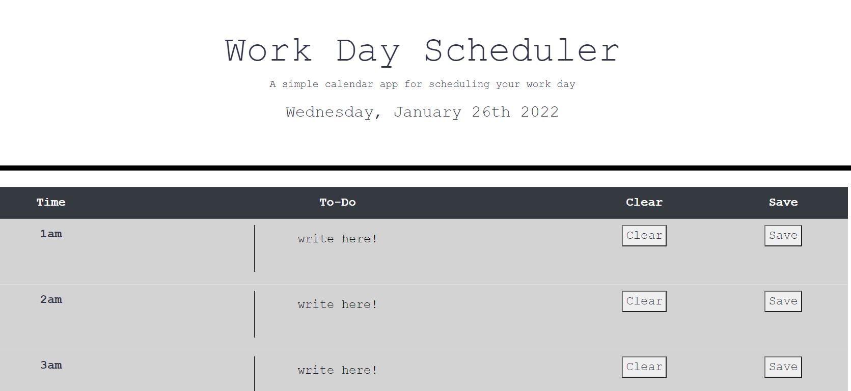 GitHub - Cheez0id/Work-Day-Scheduler-Homework: Plan your day!!
