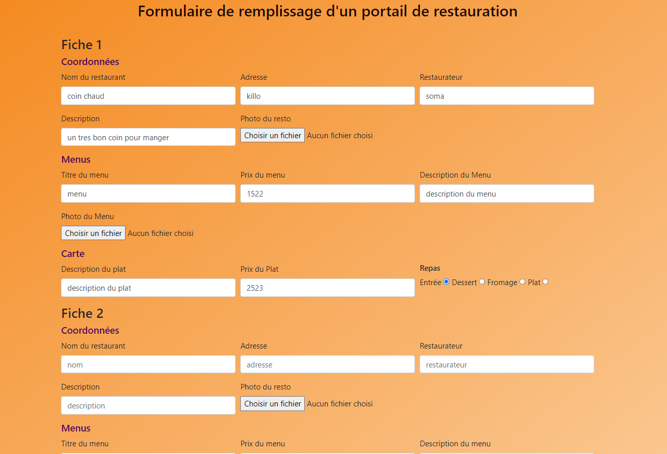 Screenshot page examen