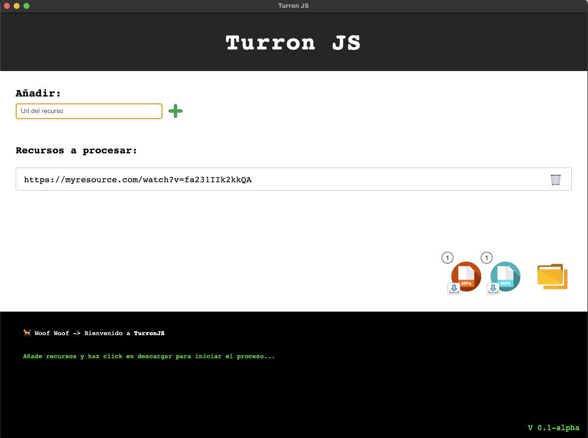 TurronJS GUI screenshot