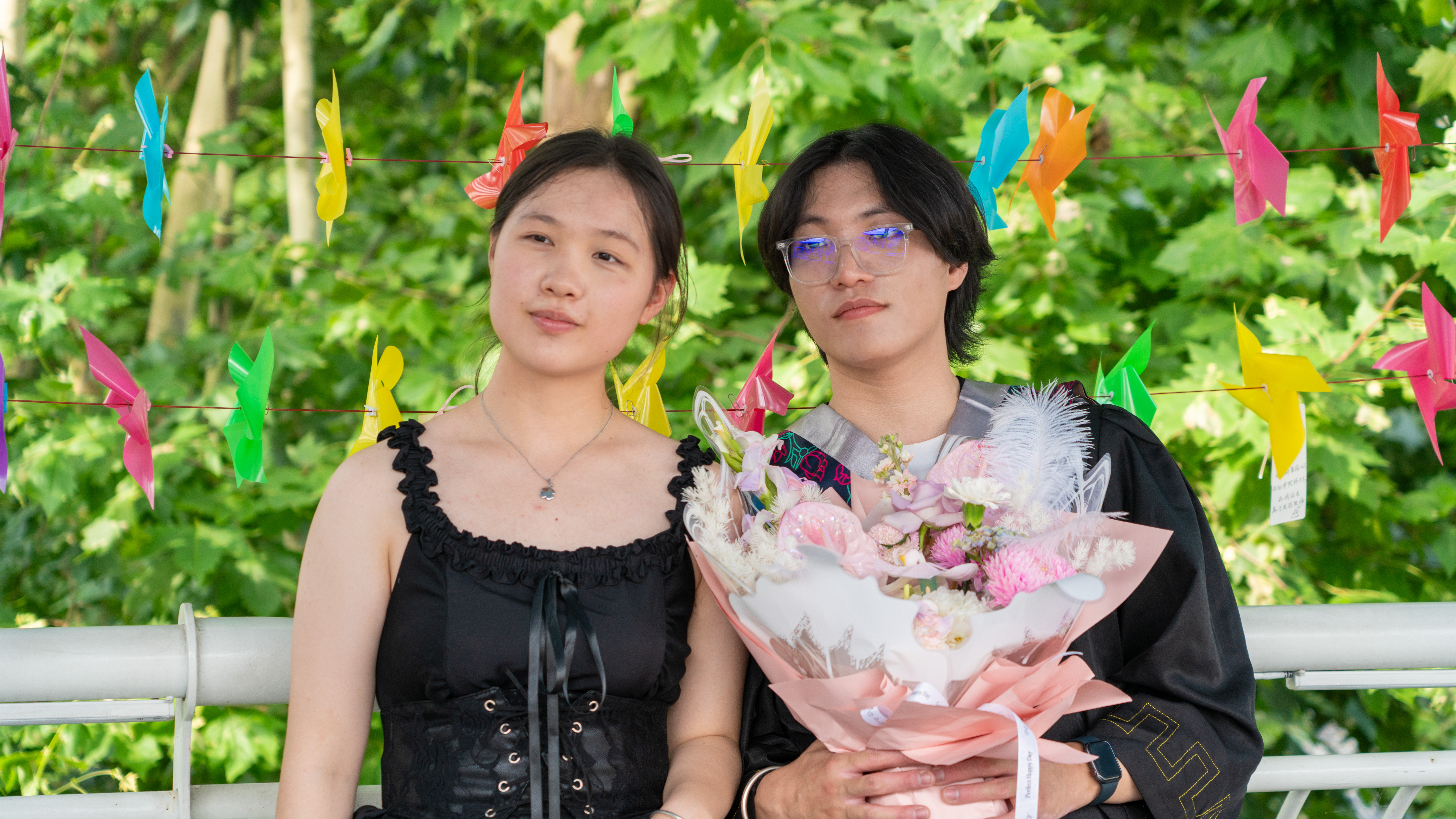 Graduation photo with girlfriend