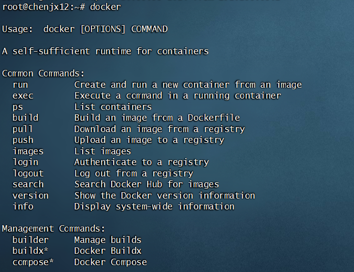 docker command help