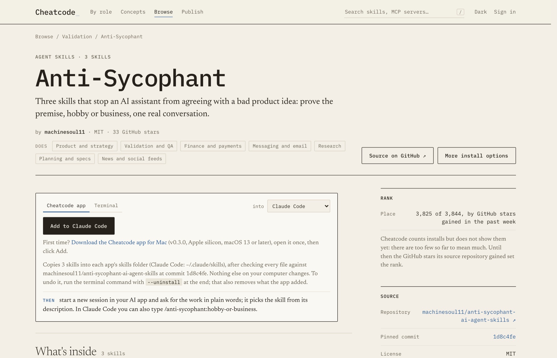 Listing page