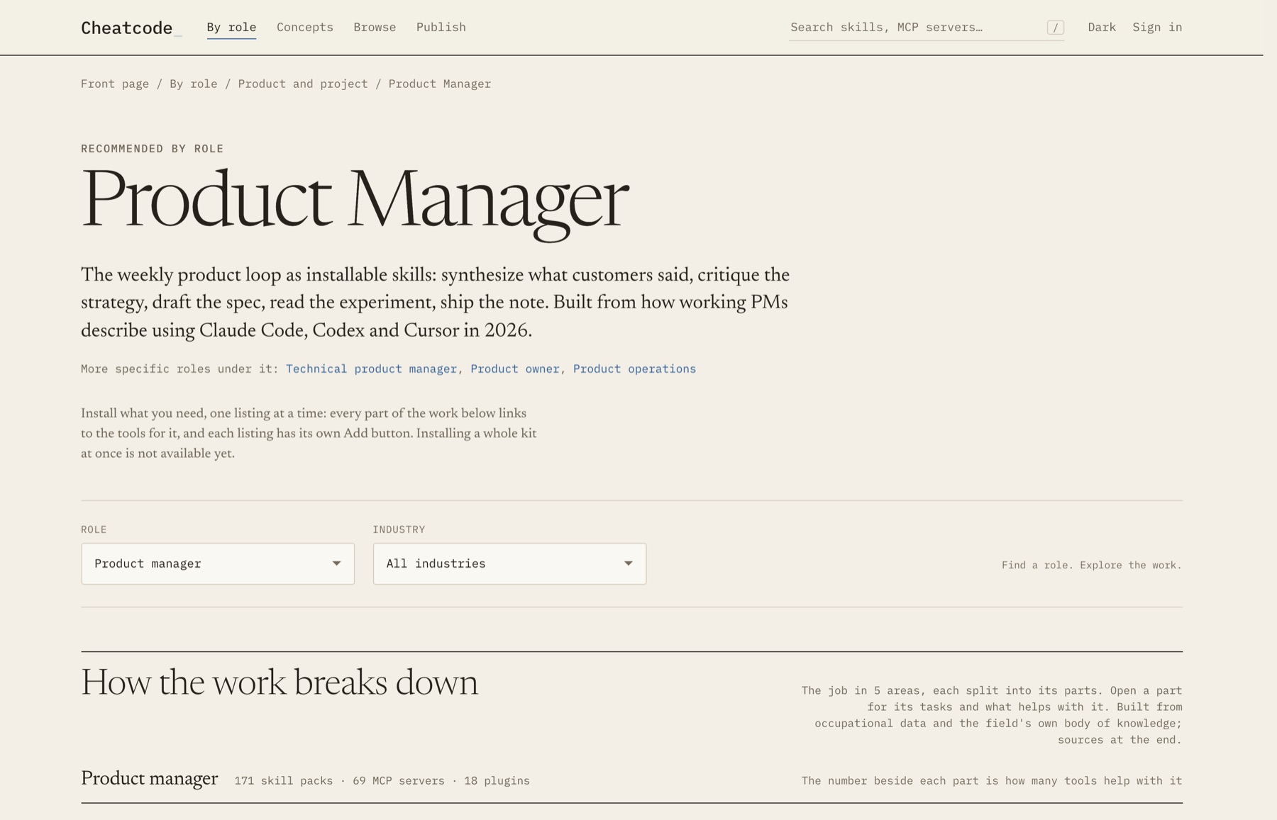 Product manager role page