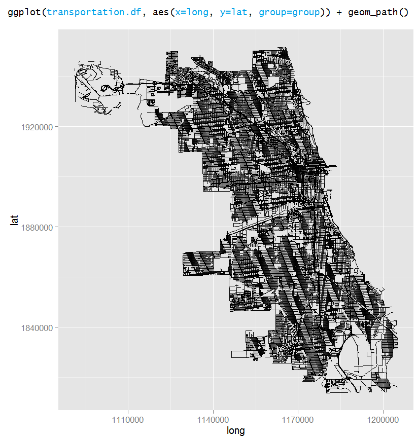 ggplot(transportation.df, aes(x=long, y=lat, group=group))+geom_path()