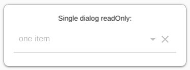 Single dialog readOnly