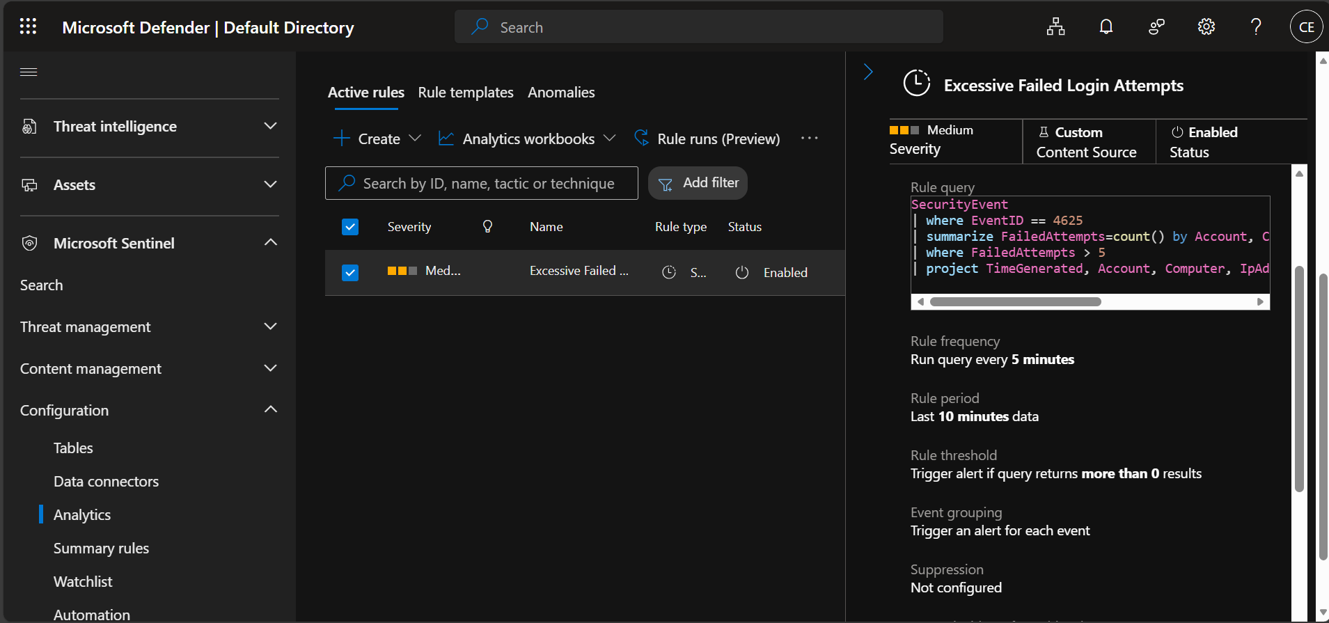 Sentinel 检测规则