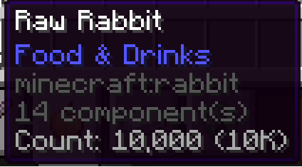 Exact item count in a tooltip