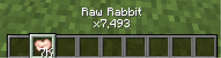 Selected item count above the hotbar