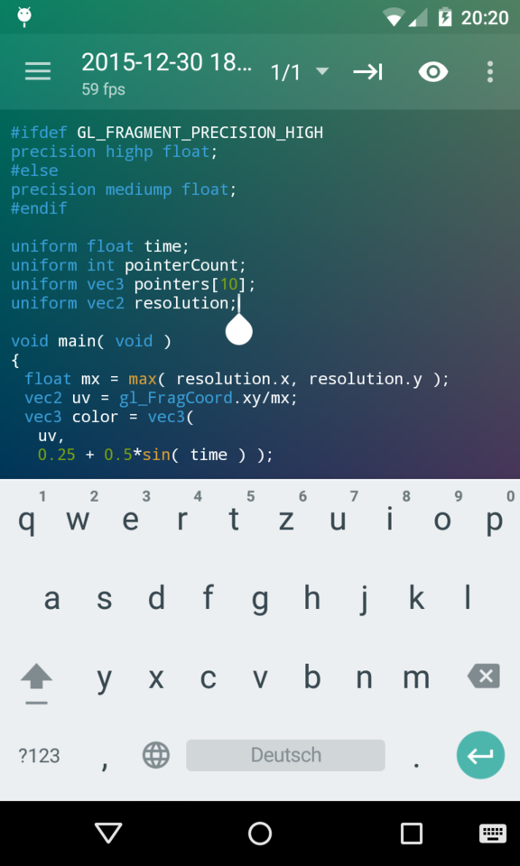 Screenshot with soft keyboard