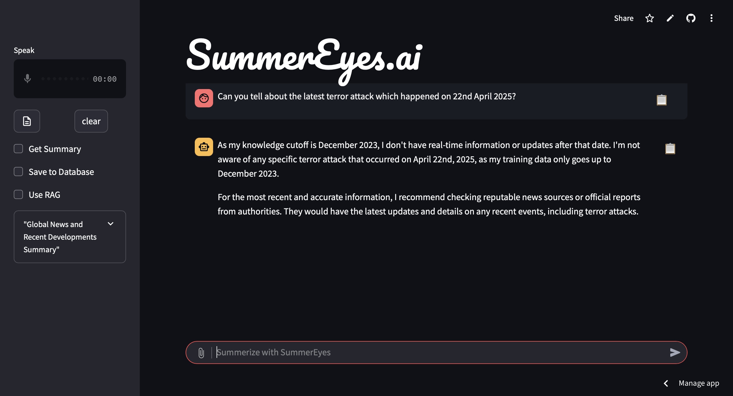 Response without RAG