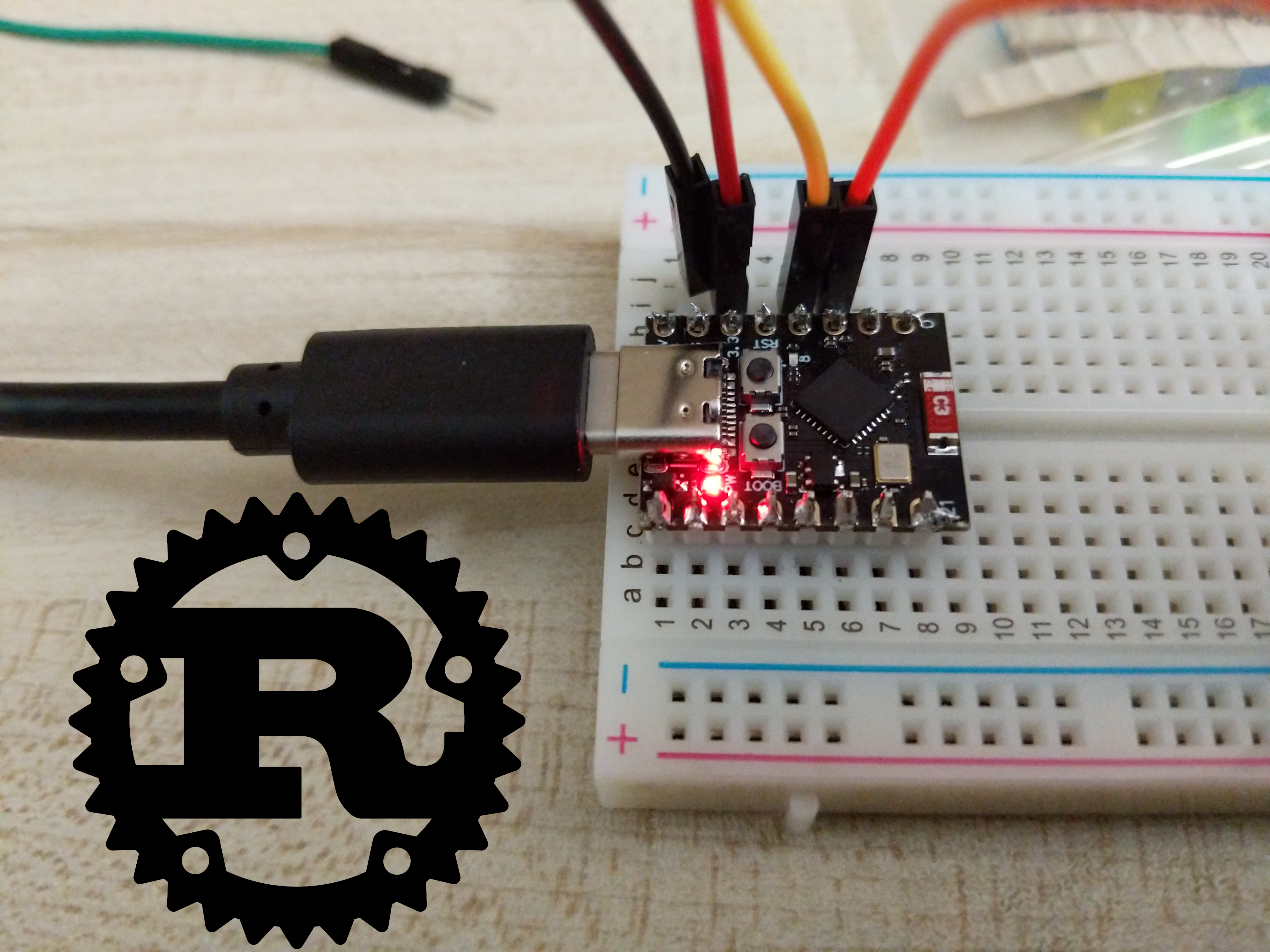 ESP32-C3 with Rust Logo