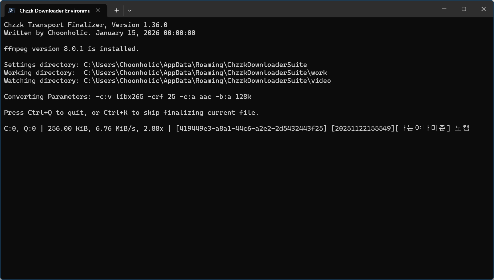 Chzzk Transport Finalizer