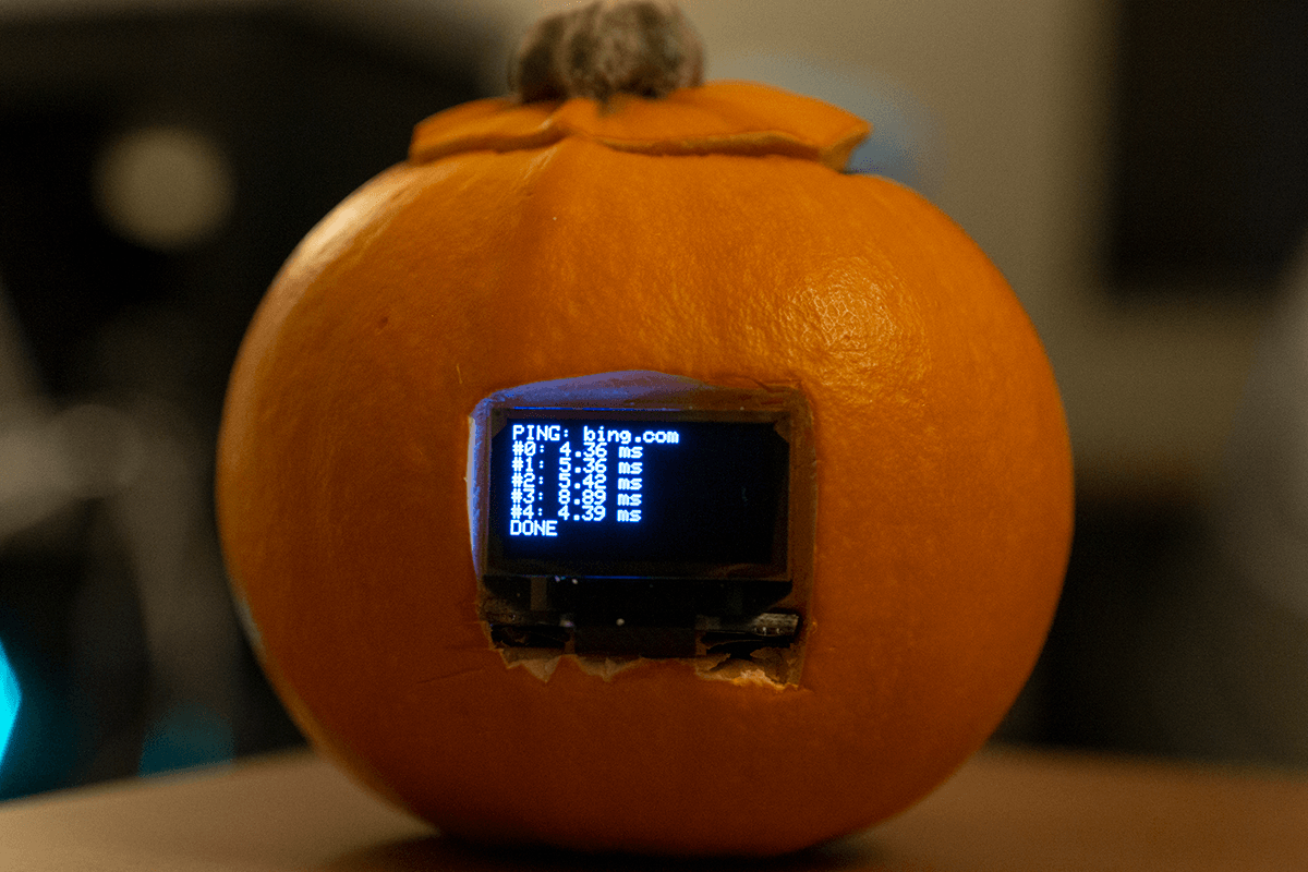 Ping test running on the pumpkin.