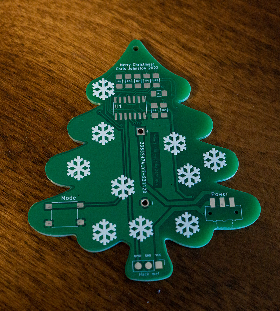 Picture of the back of the ornament without parts oldered on.