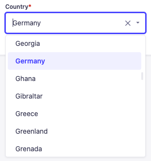 country select screenshot