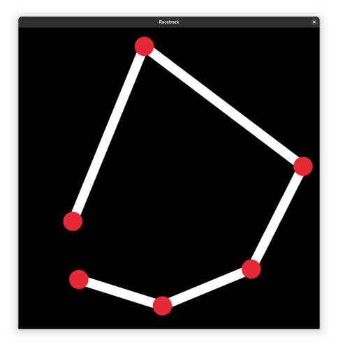 Screenshot of a convex hull and a bezier curve