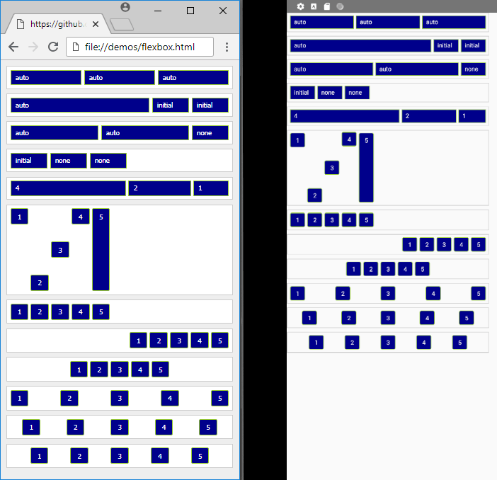 flexbox: horizontal