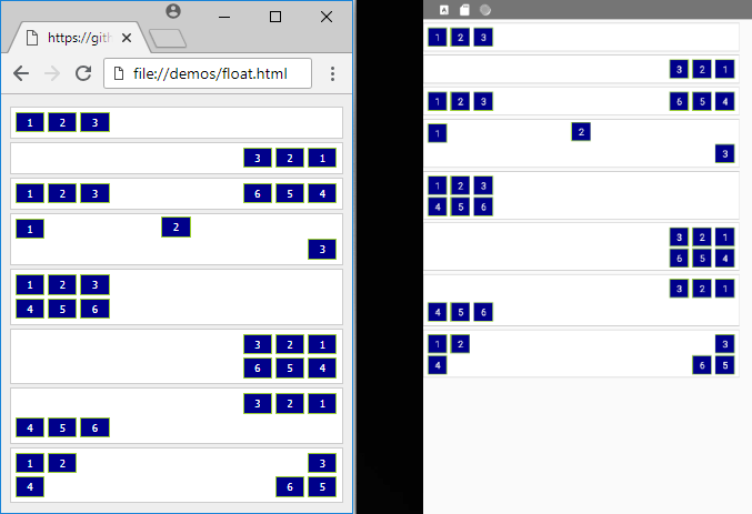 float: left | right | clear