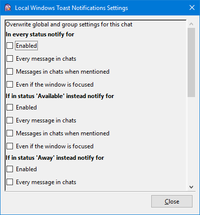 Chat configuration