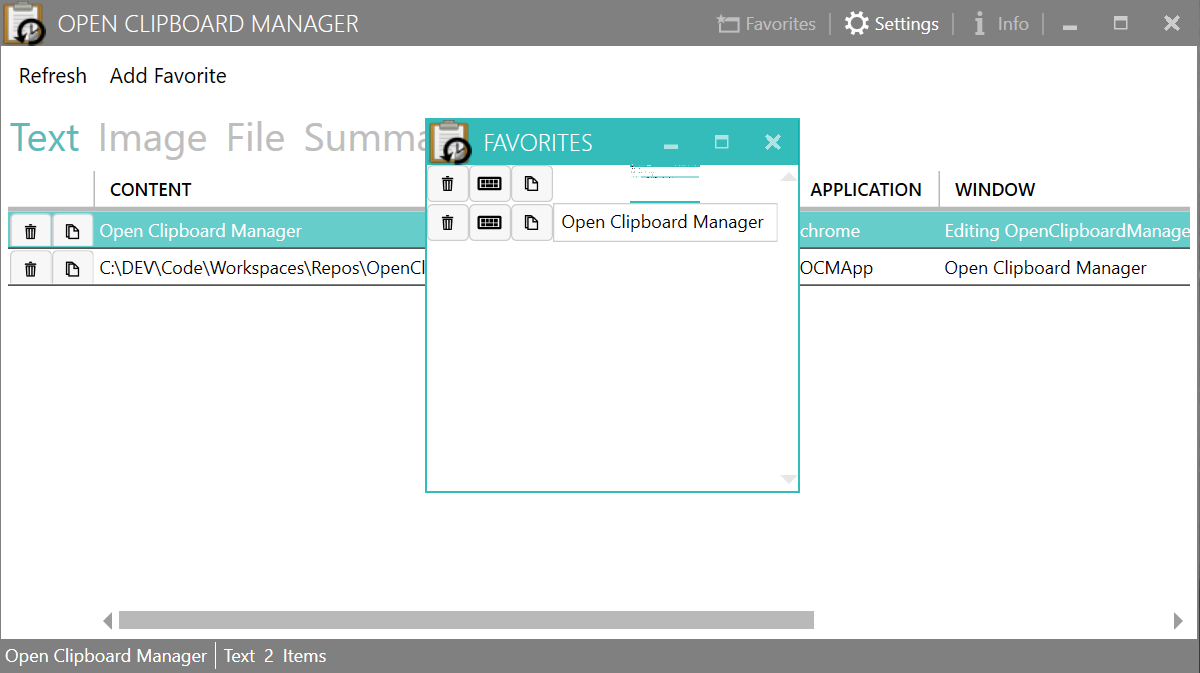 open clipboard manager