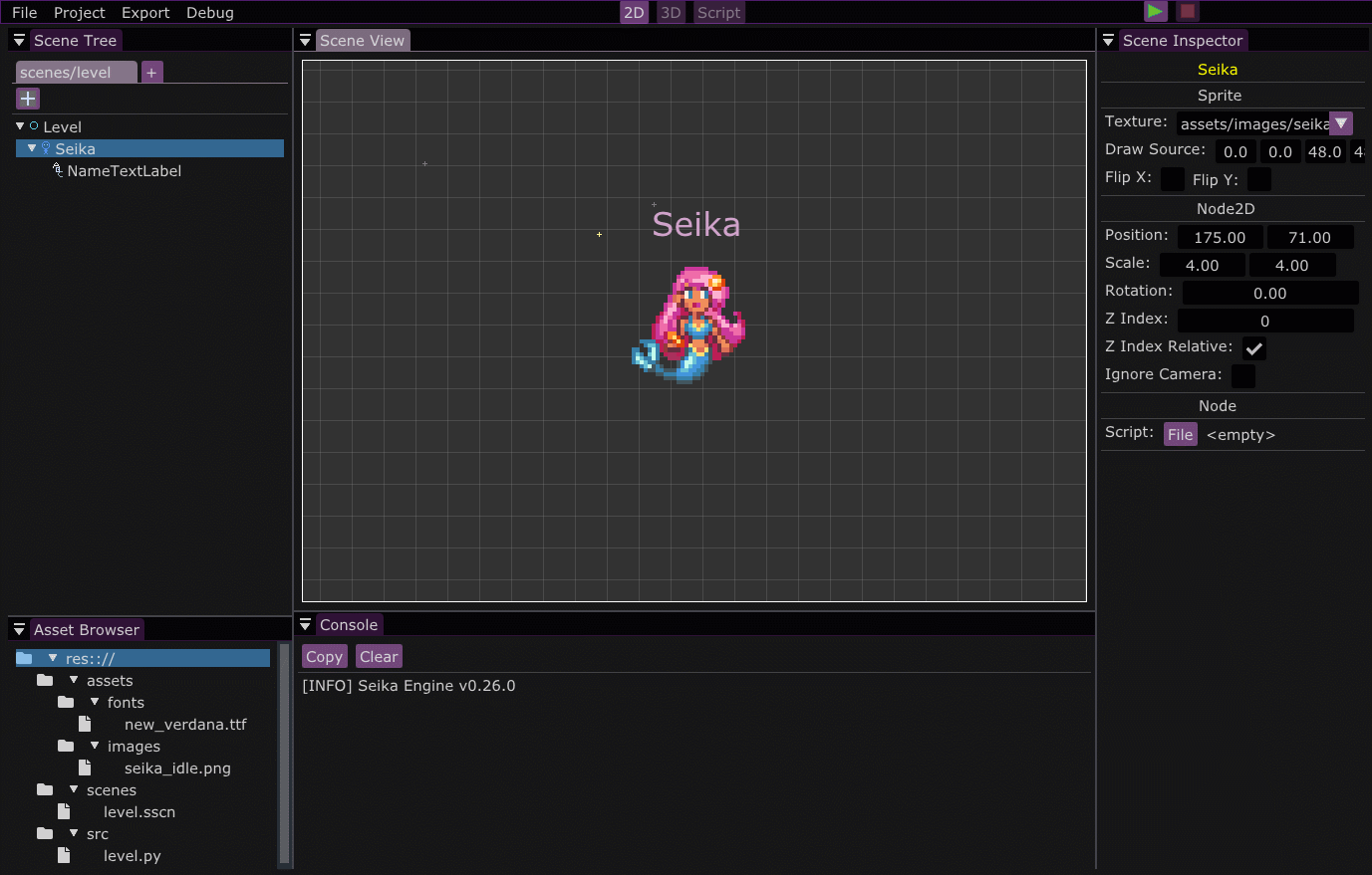 Seika Engine Editor Screenshot