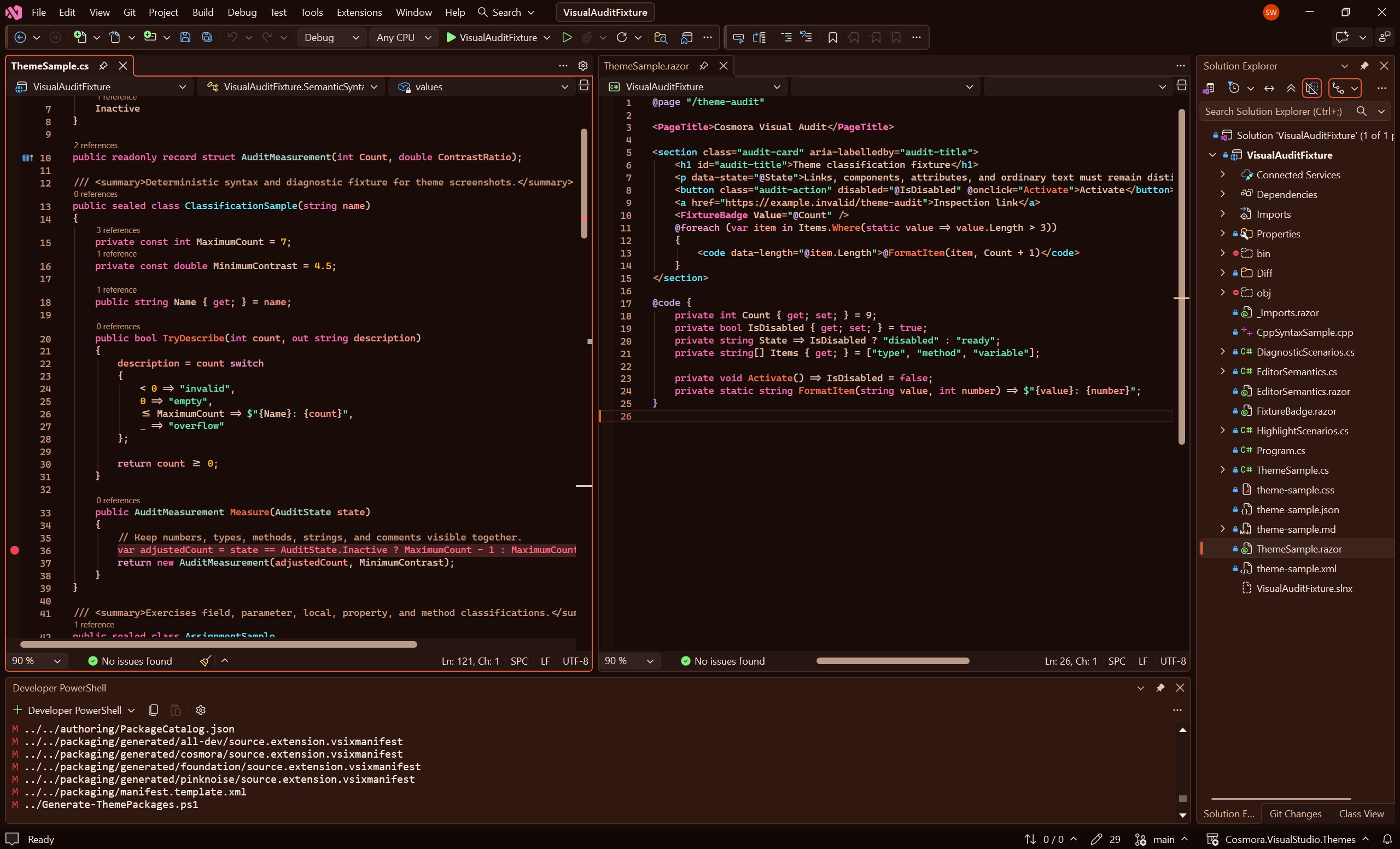 Cosmora Redshift in Visual Studio 2026