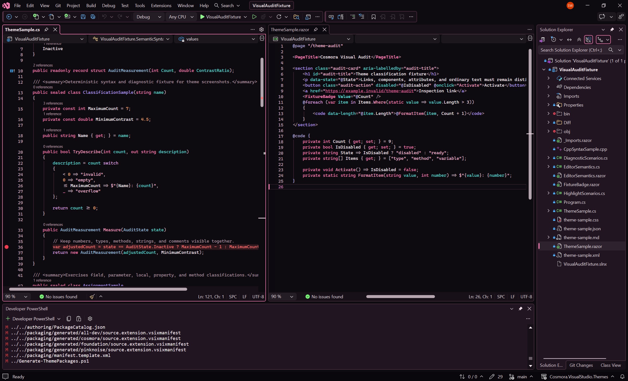 Pinknoise in Visual Studio 2026