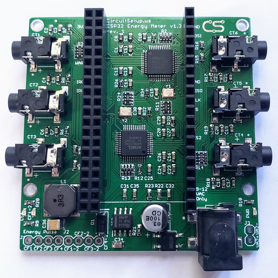 Expandable 6 Channel ESP32 Energy Meter v1.3 Main Board