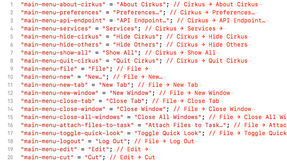 Localizable.strings English