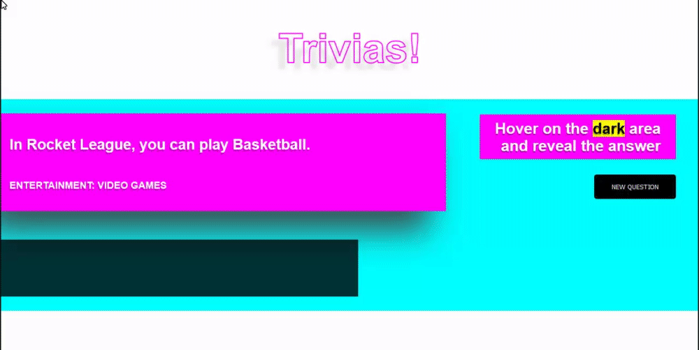 Screenshot of Trivia app