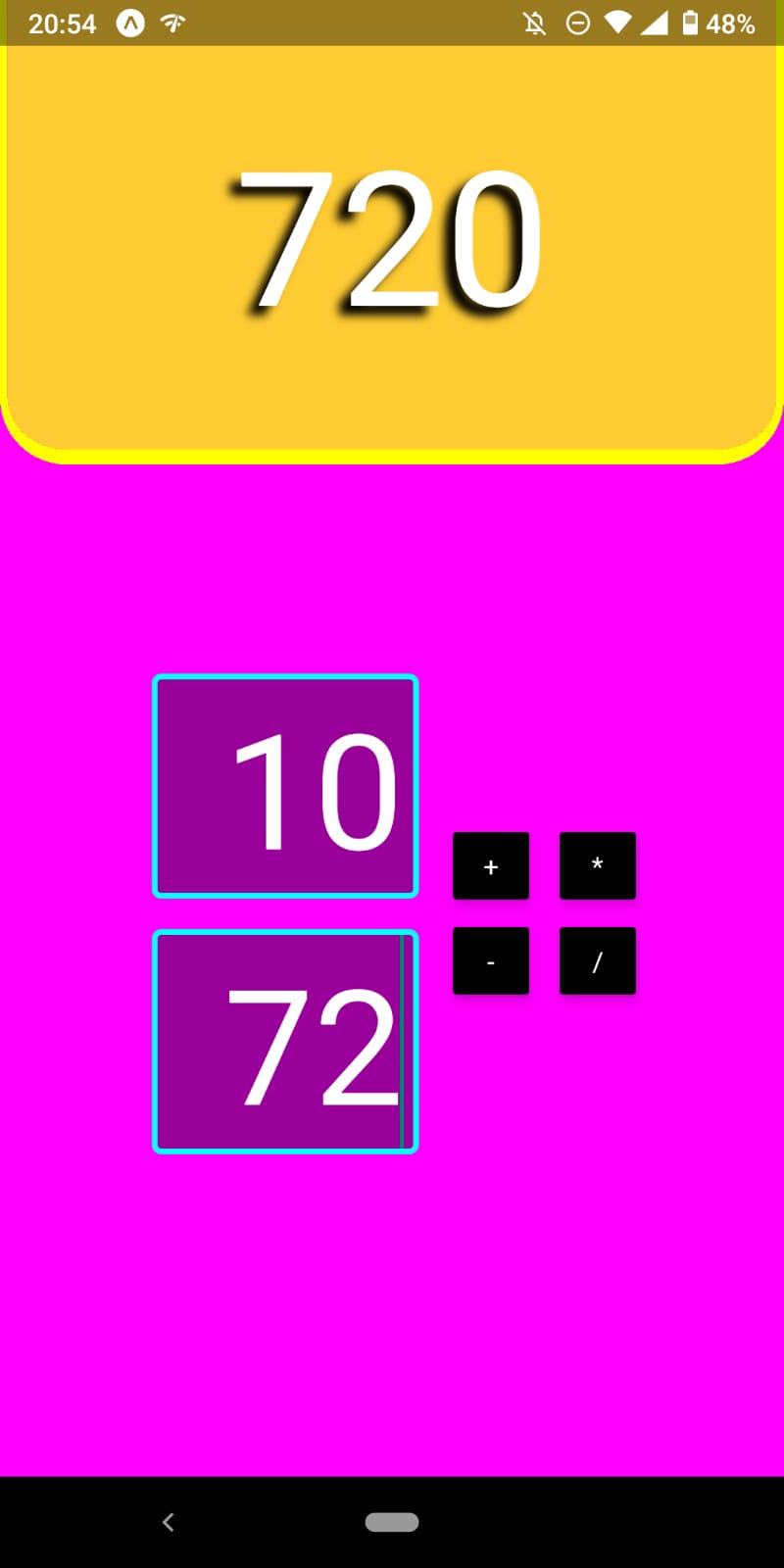 Screenshot of React Native Calculator app