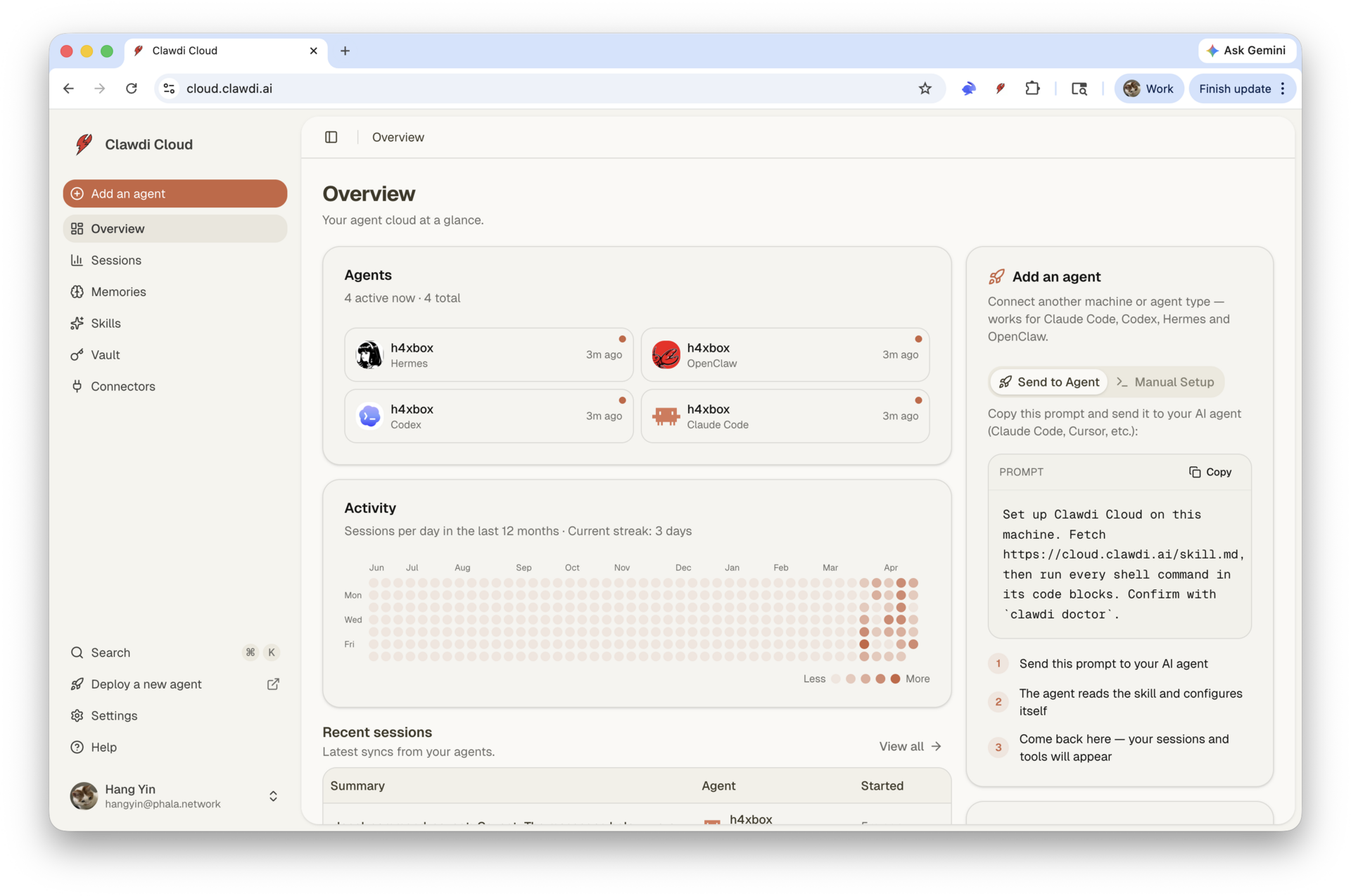 Clawdi dashboard
