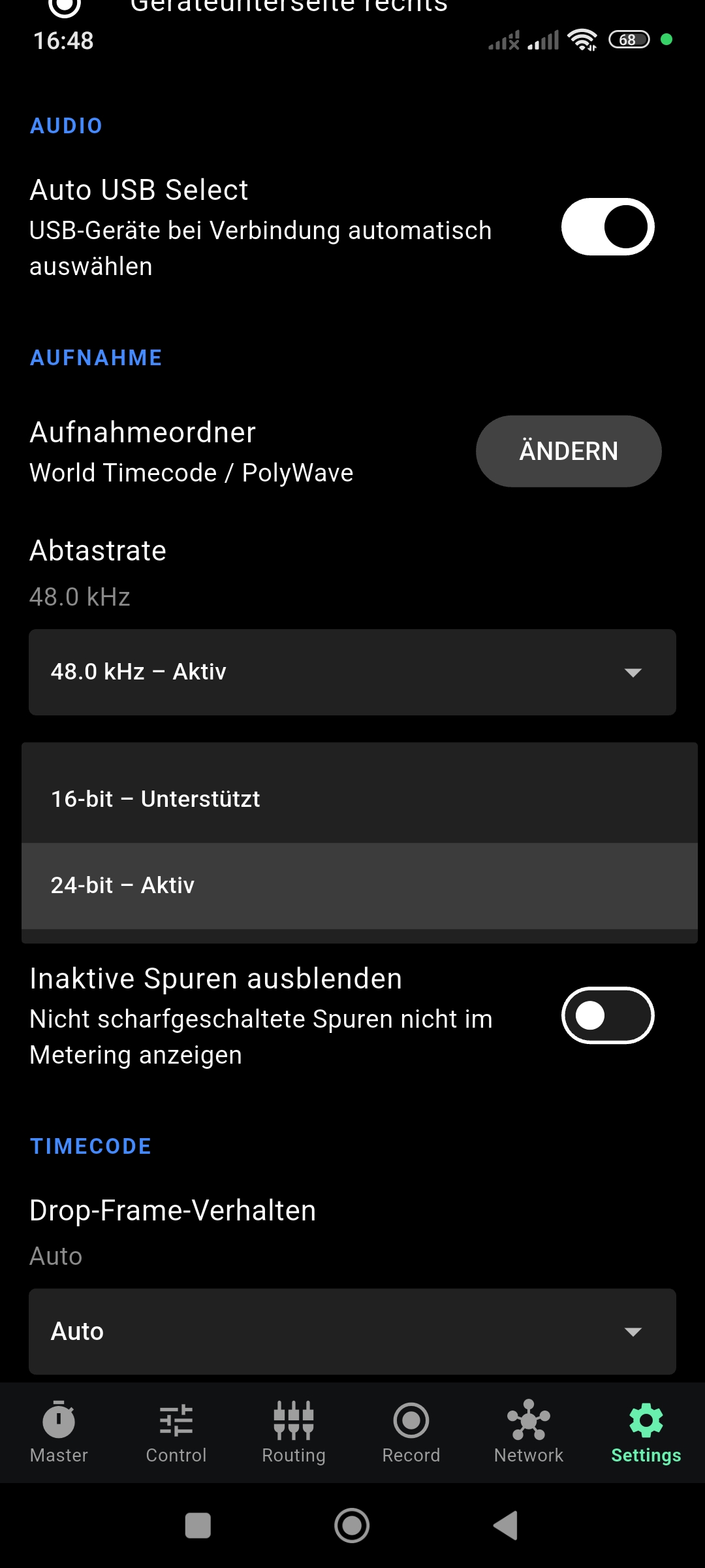 24-bit option selected in the dropdown