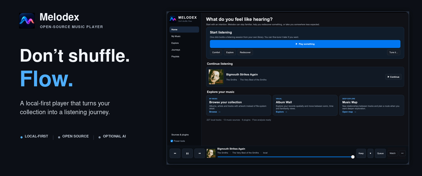 Melodex — Don't shuffle. Flow.