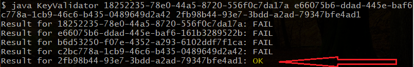 Invalid keys test