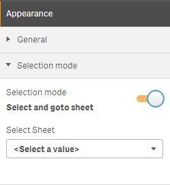 Selection mode - Select and goto sheet