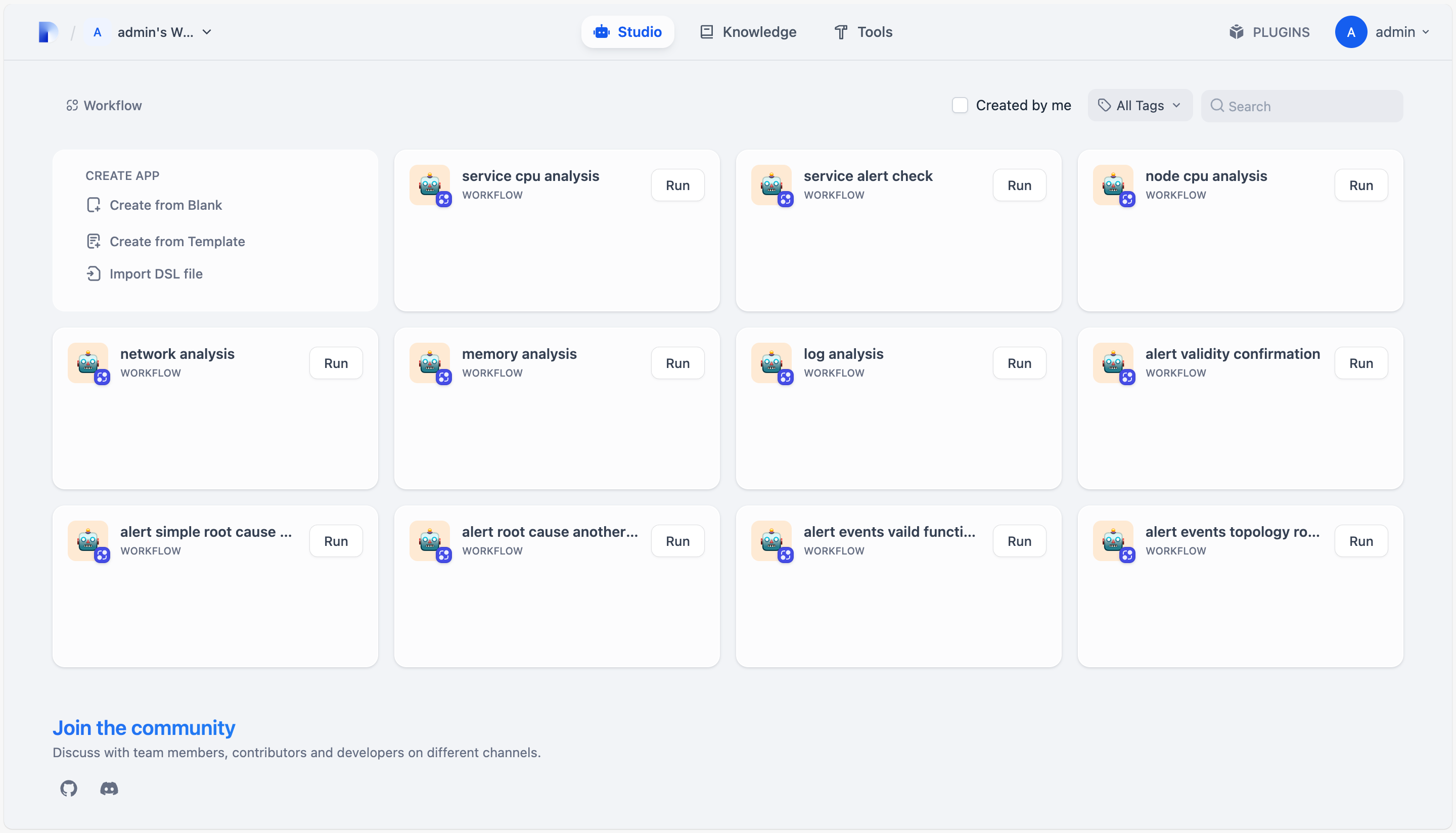 Workflows List