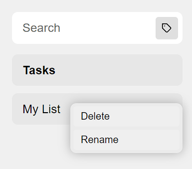 Task List Context Menu