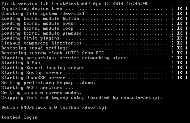 Finit starting Debian 6.0