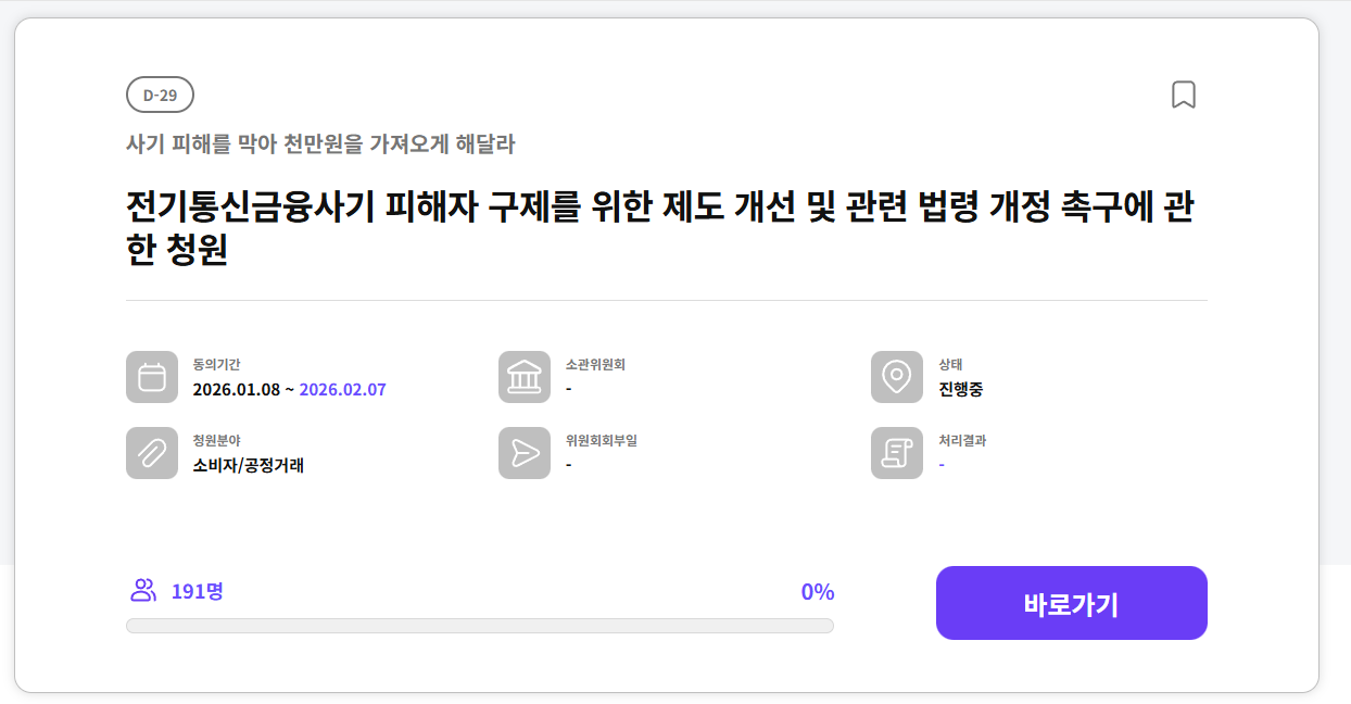 청원 분석 요약 화면