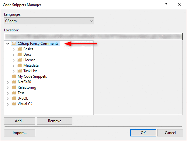 Fancy Comments in Visual Studio's Code Snippet Manager